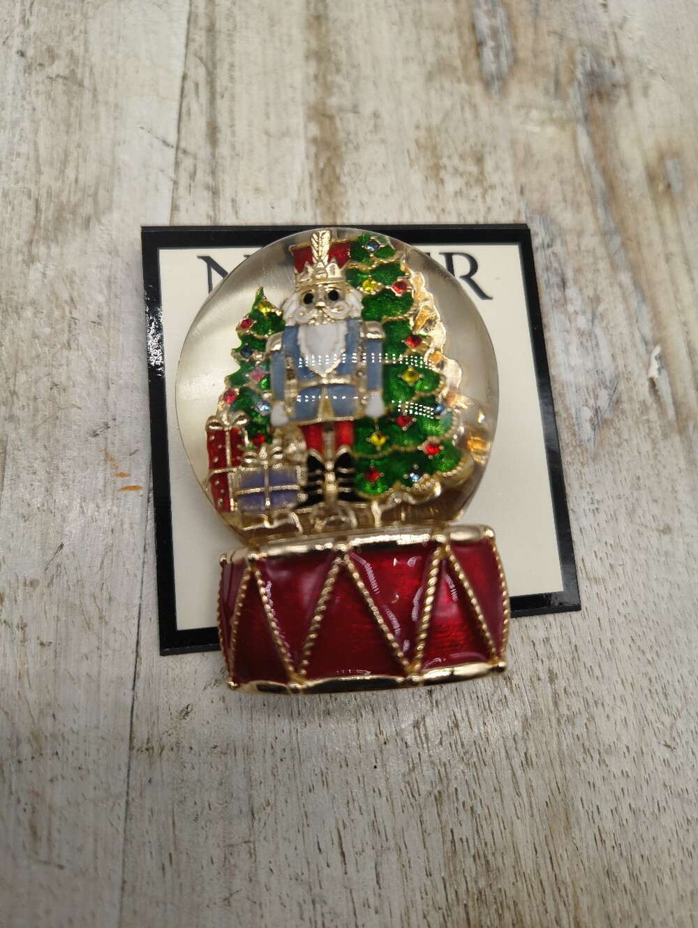 Napier Christmas Nutcracker Globe Pin